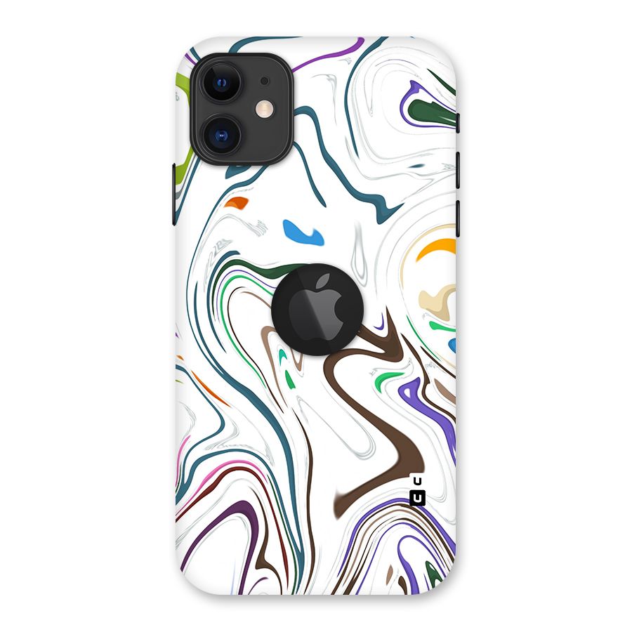 Marbled Printed Art Back Case for iPhone 11 Logo Cut