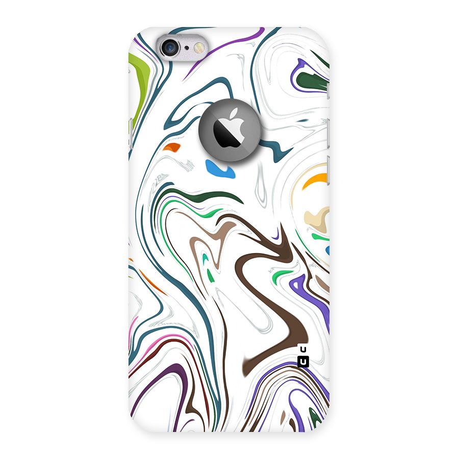 Marbled Printed Art Back Case for iPhone 6 Logo Cut
