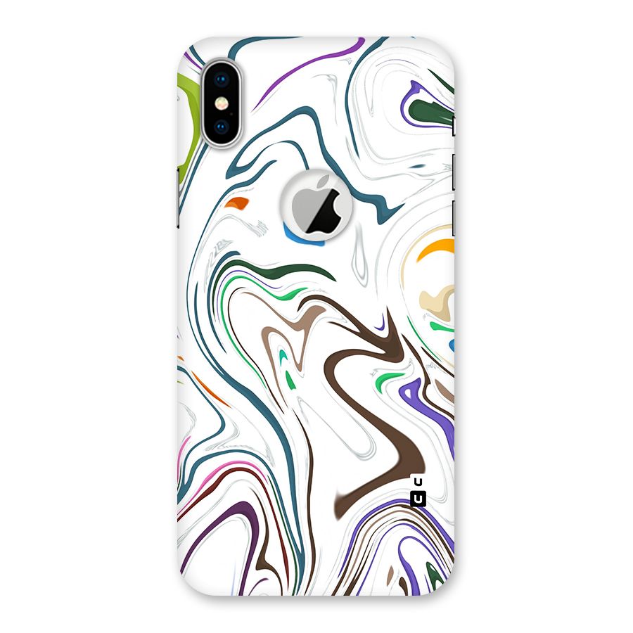 Marbled Printed Art Back Case for iPhone X Logo Cut