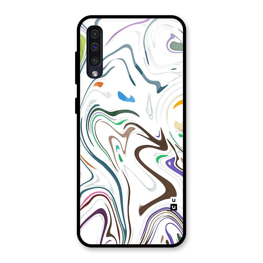 Marbled Printed Art Glass Back Case for Galaxy A30s