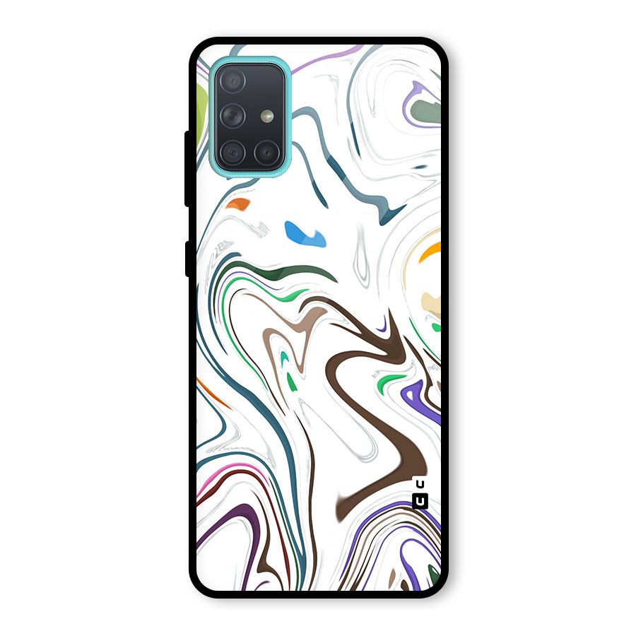 Marbled Printed Art Glass Back Case for Galaxy A71