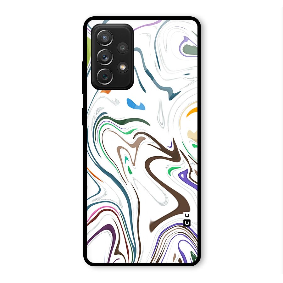 Marbled Printed Art Glass Back Case for Galaxy A72