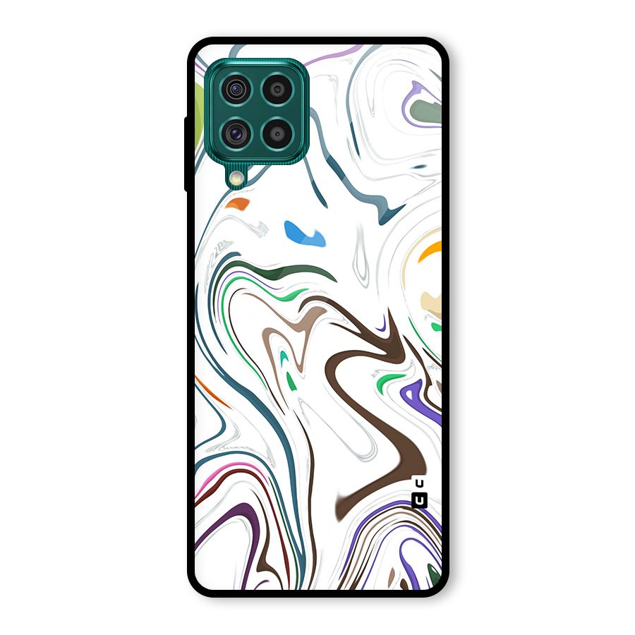 Marbled Printed Art Glass Back Case for Galaxy F62