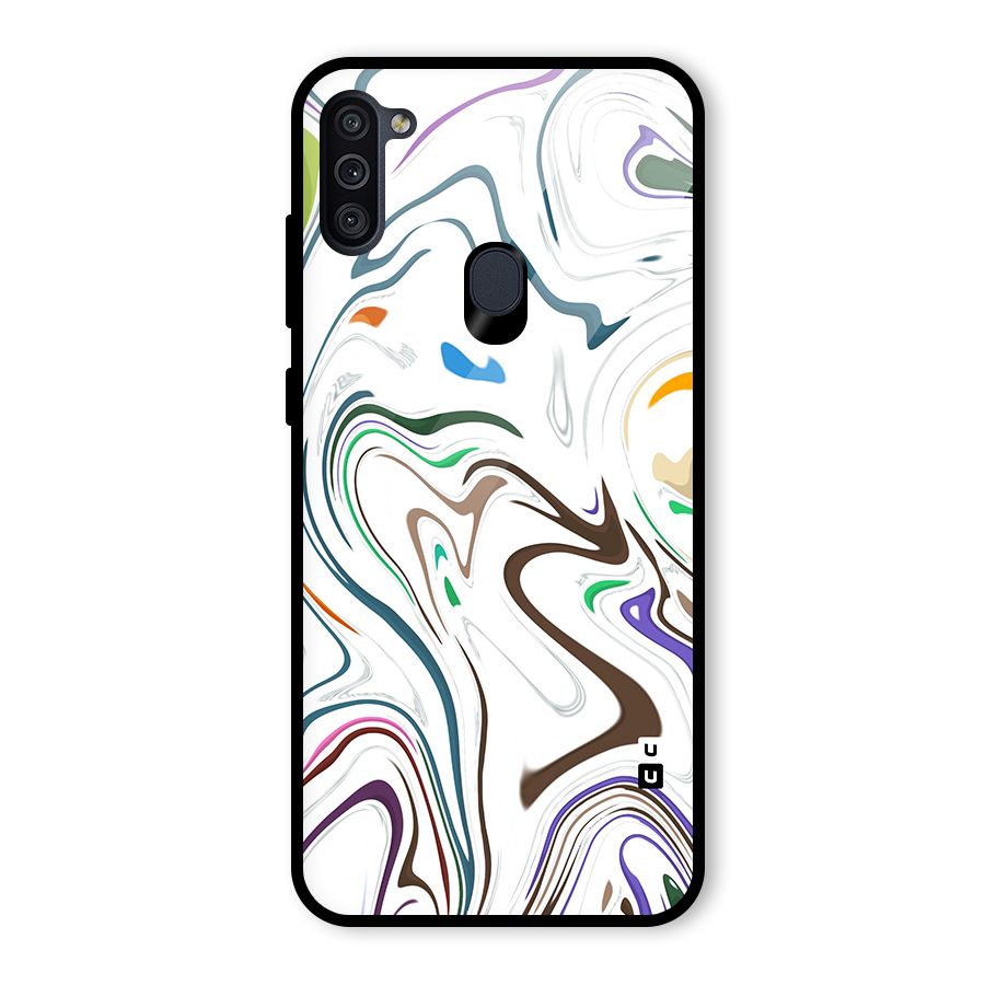 Marbled Printed Art Glass Back Case for Galaxy M11