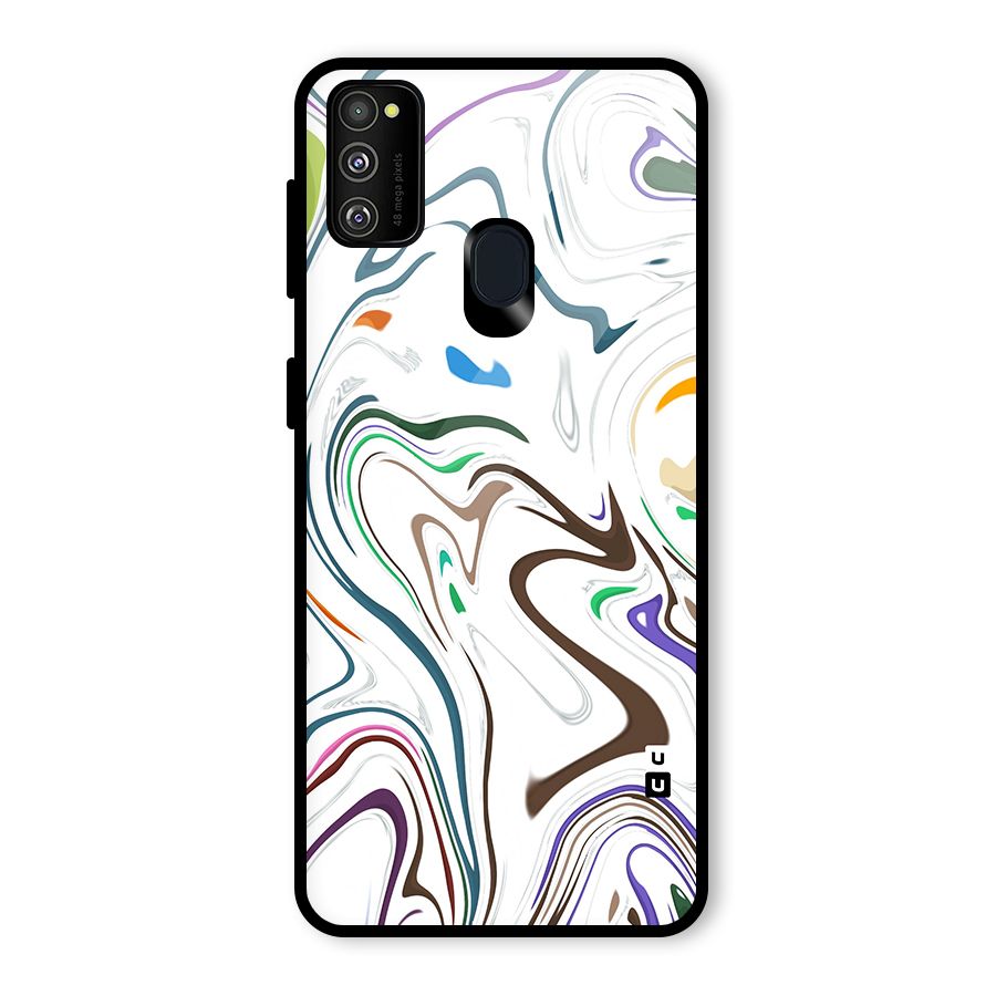 Marbled Printed Art Glass Back Case for Galaxy M30s