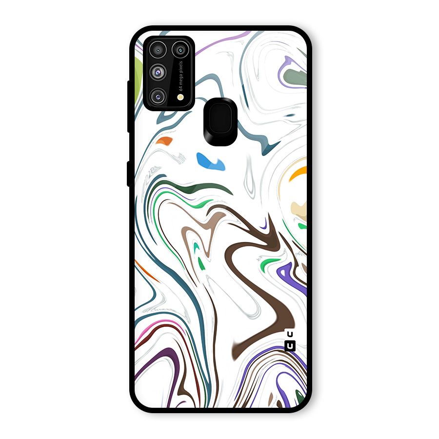 Marbled Printed Art Glass Back Case for Galaxy M31