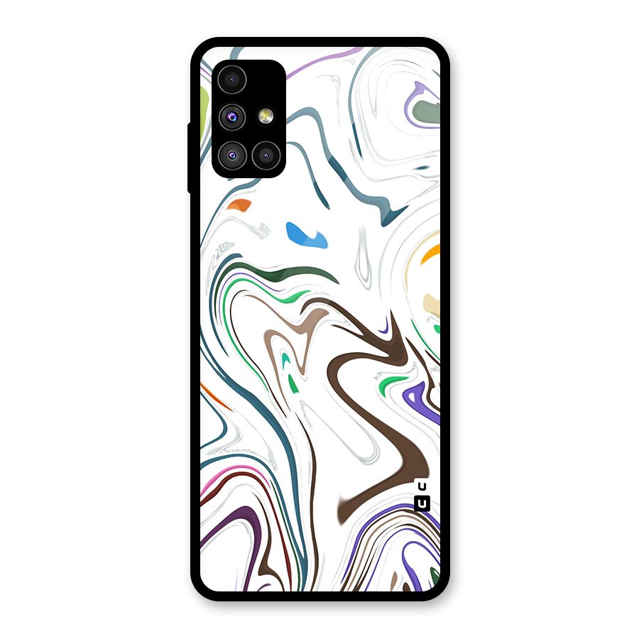 Marbled Printed Art Glass Back Case for Galaxy M51