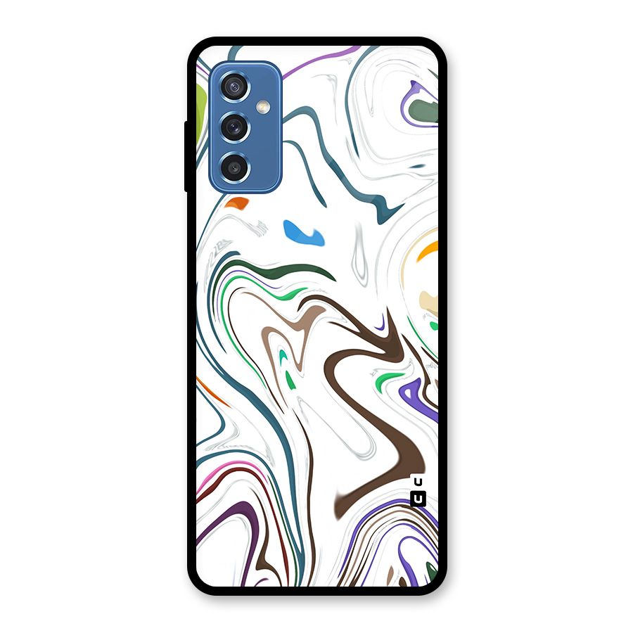 Marbled Printed Art Glass Back Case for Galaxy M52 5G