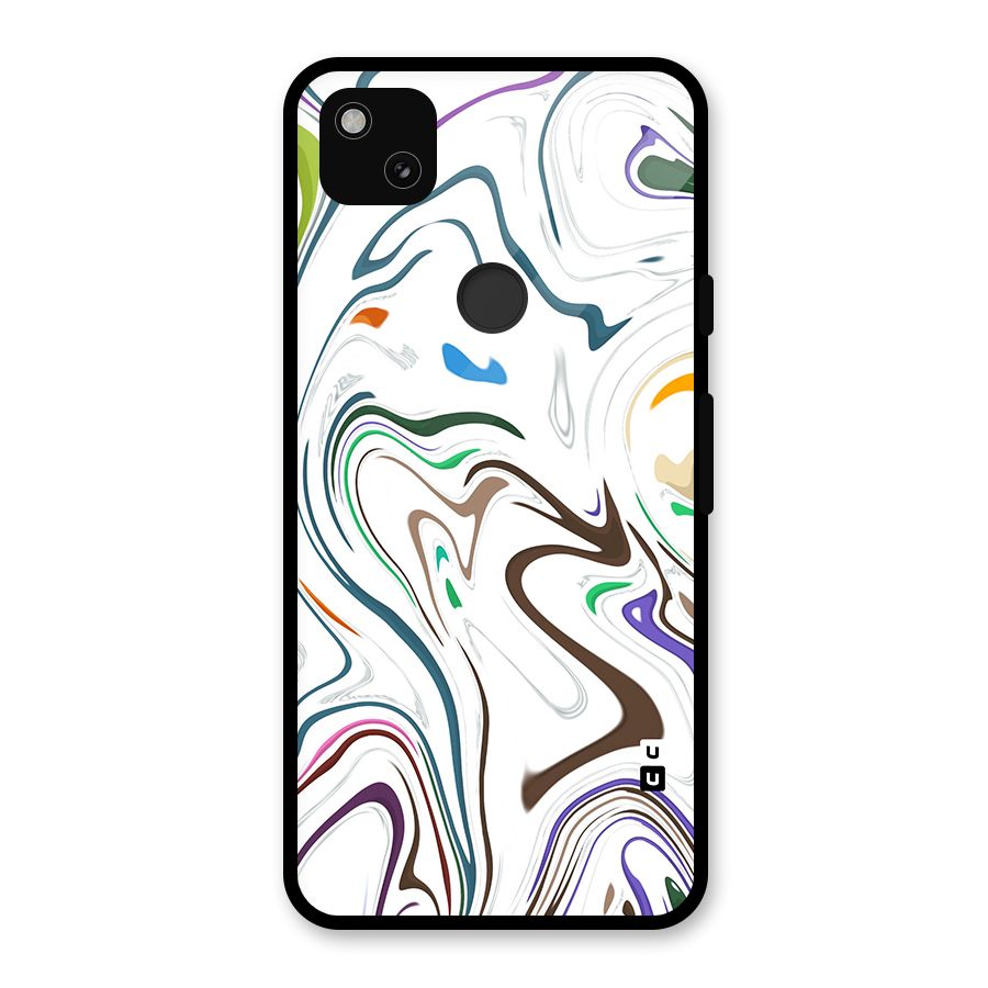 Marbled Printed Art Glass Back Case for Google Pixel 4a