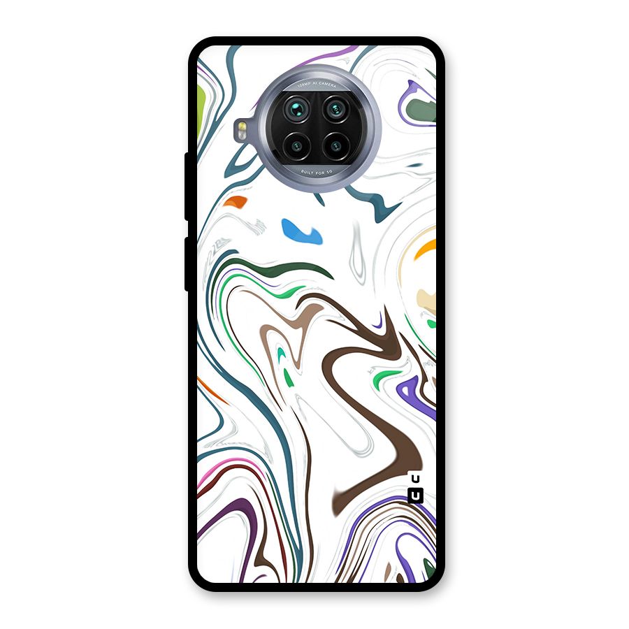 Marbled Printed Art Glass Back Case for Mi 10i