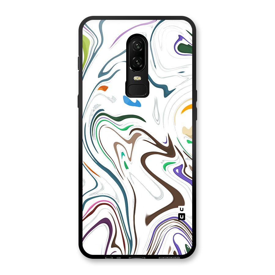 Marbled Printed Art Glass Back Case for OnePlus 6