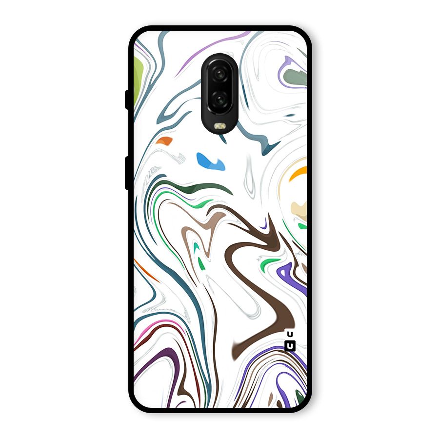 Marbled Printed Art Glass Back Case for OnePlus 6T