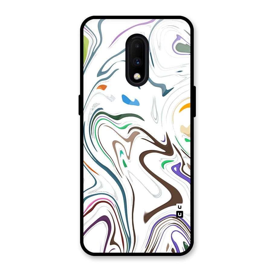 Marbled Printed Art Glass Back Case for OnePlus 7