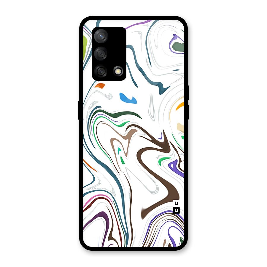 Marbled Printed Art Glass Back Case for Oppo F19