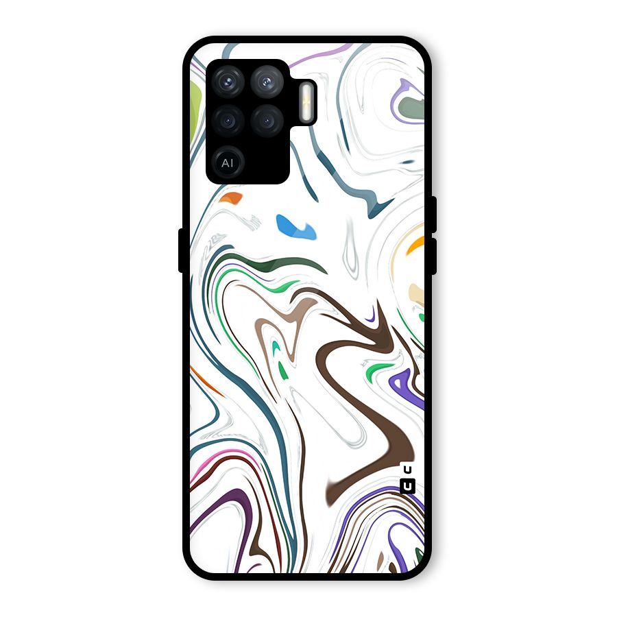 Marbled Printed Art Glass Back Case for Oppo F19 Pro