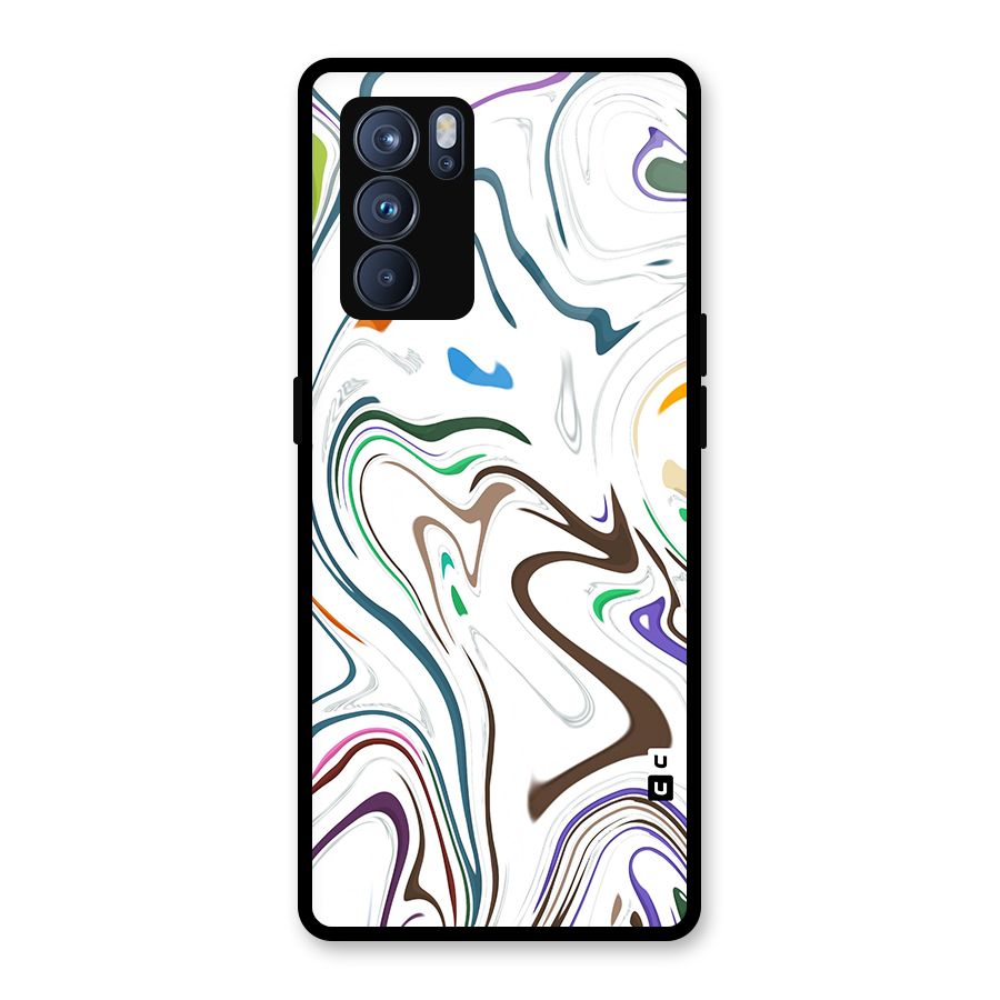 Marbled Printed Art Glass Back Case for Oppo Reno6 Pro 5G