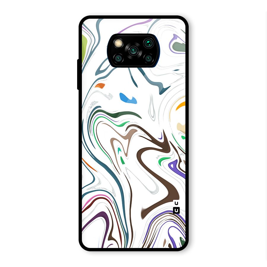 Marbled Printed Art Glass Back Case for Poco X3 Pro