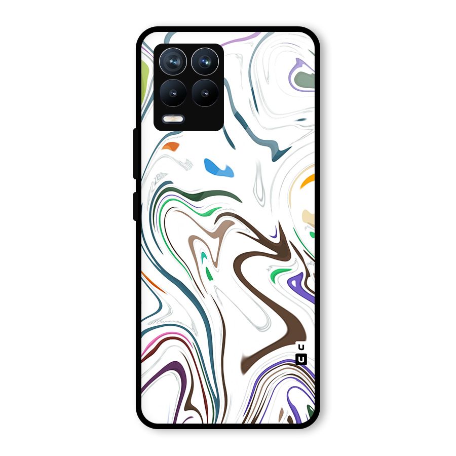 Marbled Printed Art Glass Back Case for Realme 8