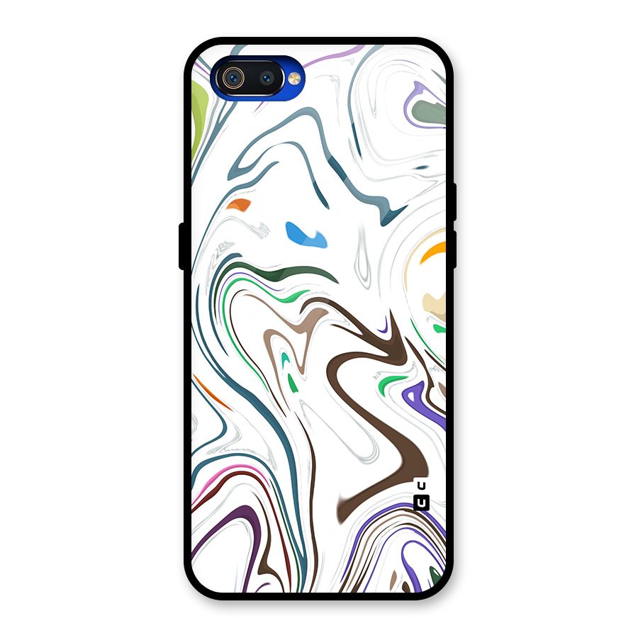 Marbled Printed Art Glass Back Case for Realme C2