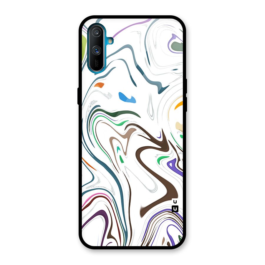 Marbled Printed Art Glass Back Case for Realme C3