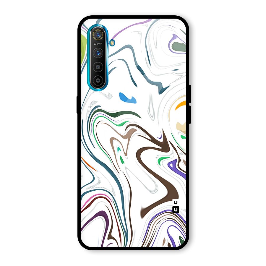 Marbled Printed Art Glass Back Case for Realme X2