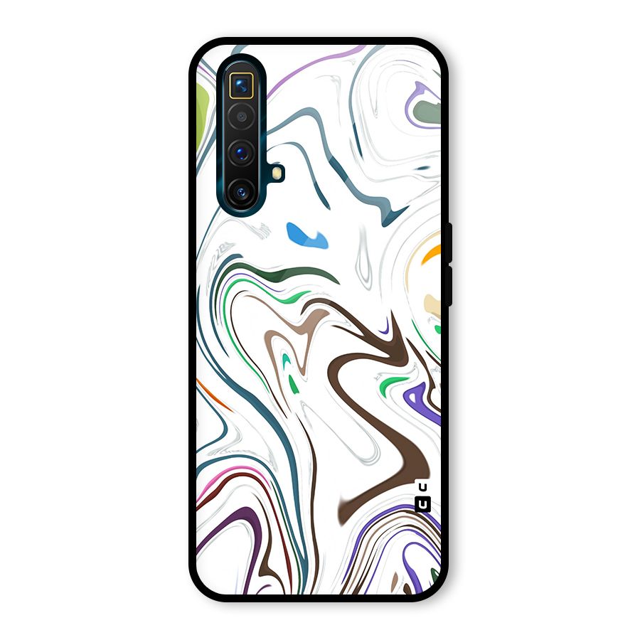 Marbled Printed Art Glass Back Case for Realme X3