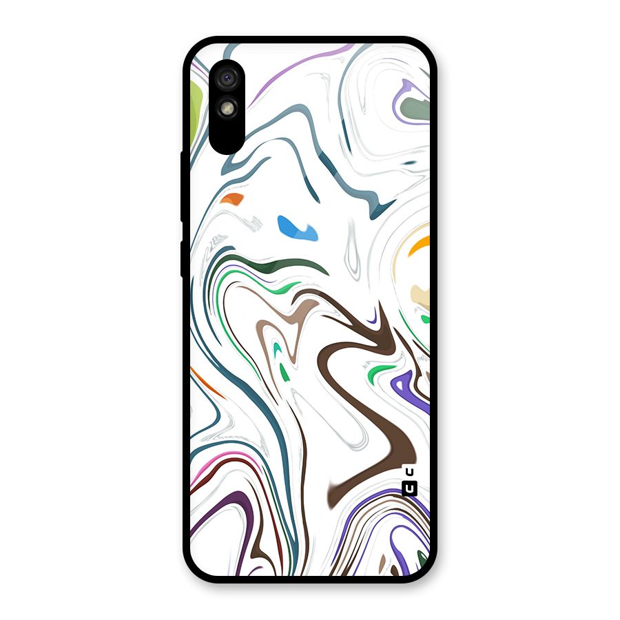 Marbled Printed Art Glass Back Case for Redmi 9i