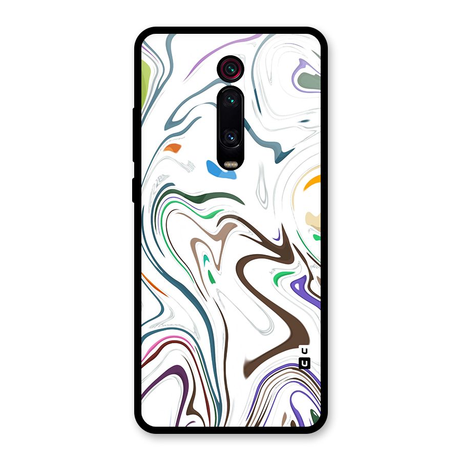 Marbled Printed Art Glass Back Case for Redmi K20