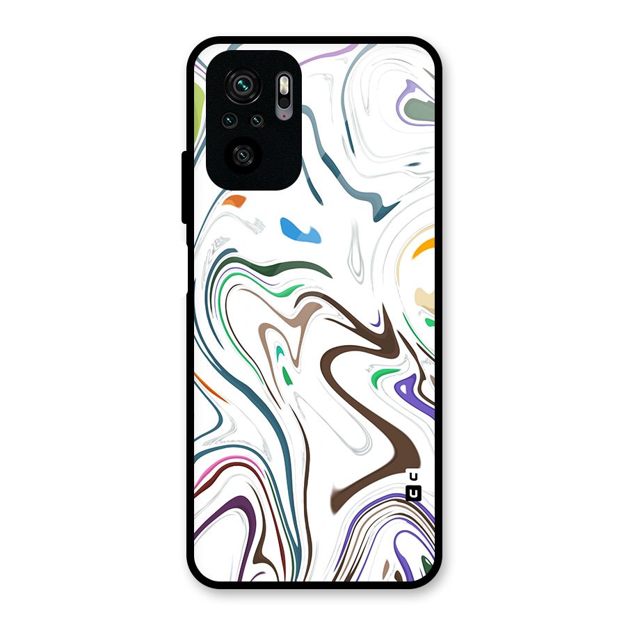Marbled Printed Art Glass Back Case for Redmi Note 10S