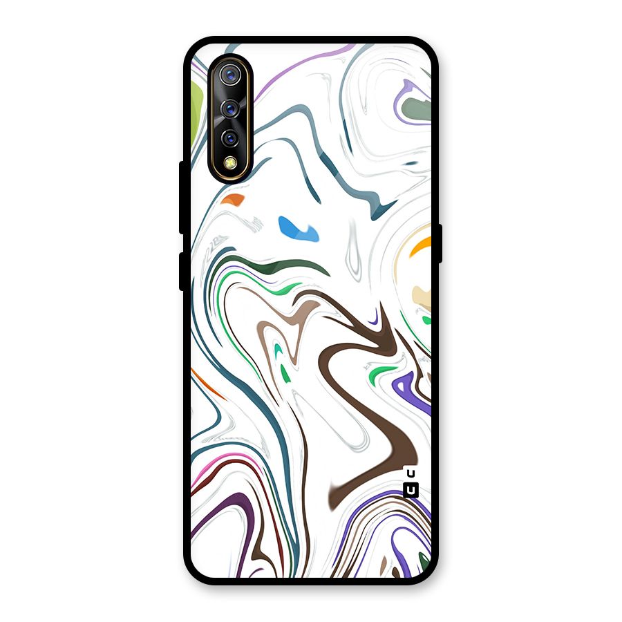 Marbled Printed Art Glass Back Case for Vivo S1