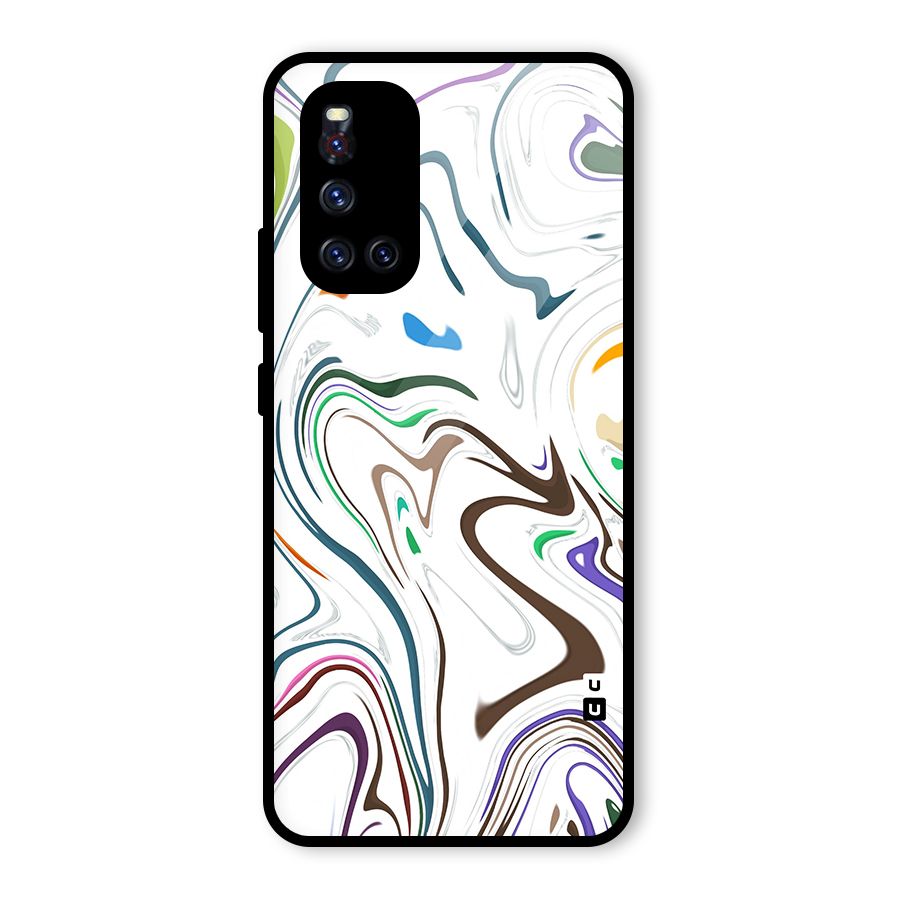 Marbled Printed Art Glass Back Case for Vivo V19