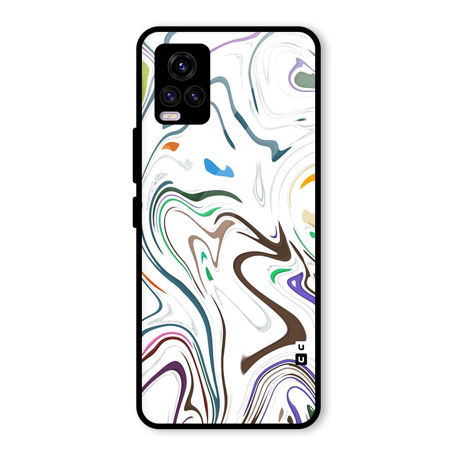 Marbled Printed Art Glass Back Case for Vivo V20