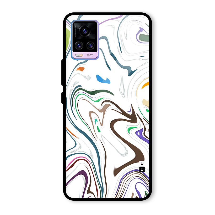 Marbled Printed Art Glass Back Case for Vivo V20 Pro