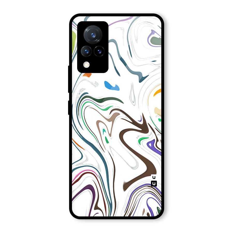 Marbled Printed Art Glass Back Case for Vivo V21 5G