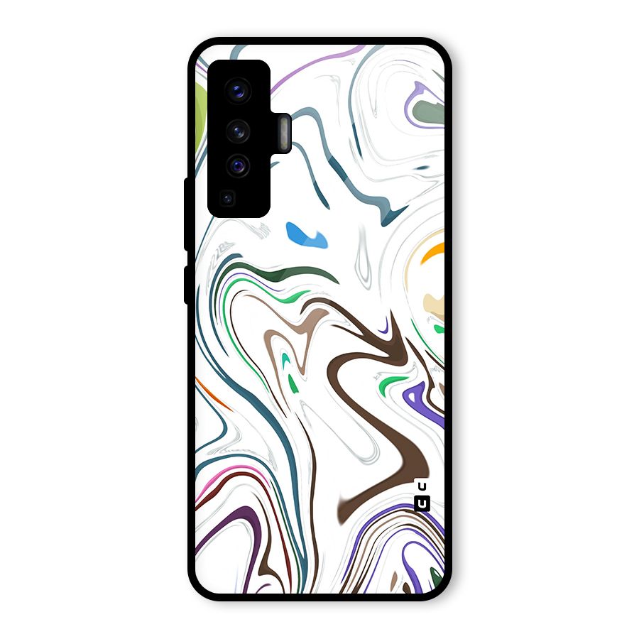 Marbled Printed Art Glass Back Case for Vivo X50
