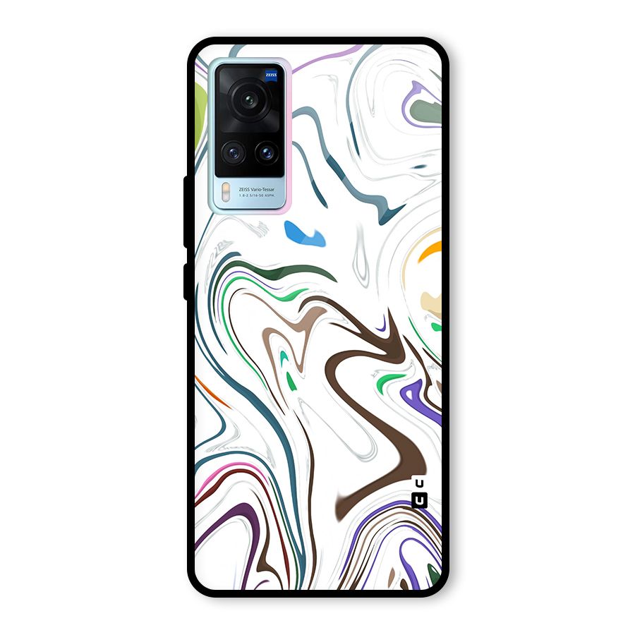 Marbled Printed Art Glass Back Case for Vivo X60