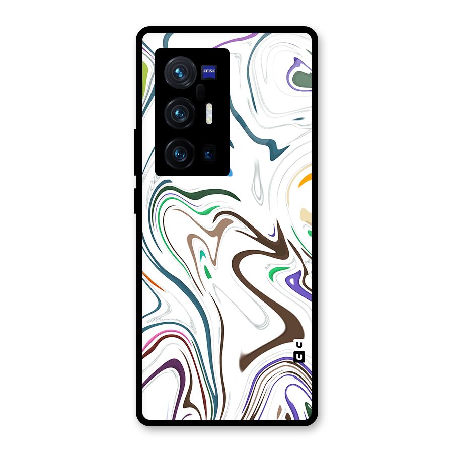 Marbled Printed Art Glass Back Case for Vivo X70 Pro Plus