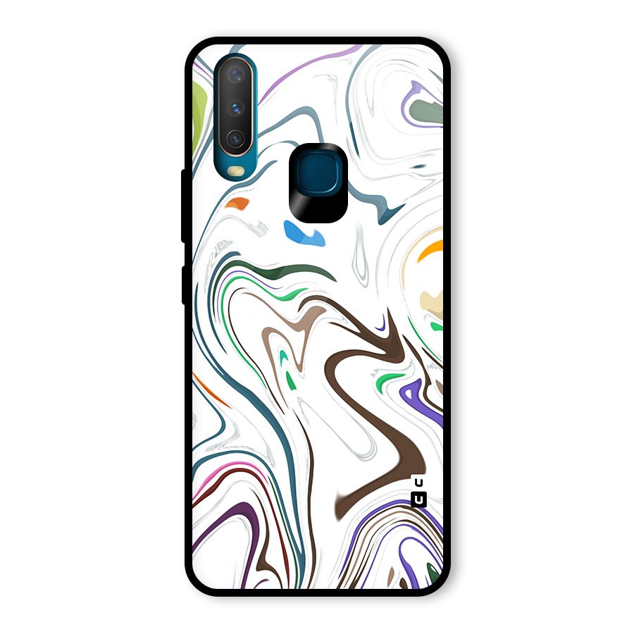Marbled Printed Art Glass Back Case for Vivo Y12