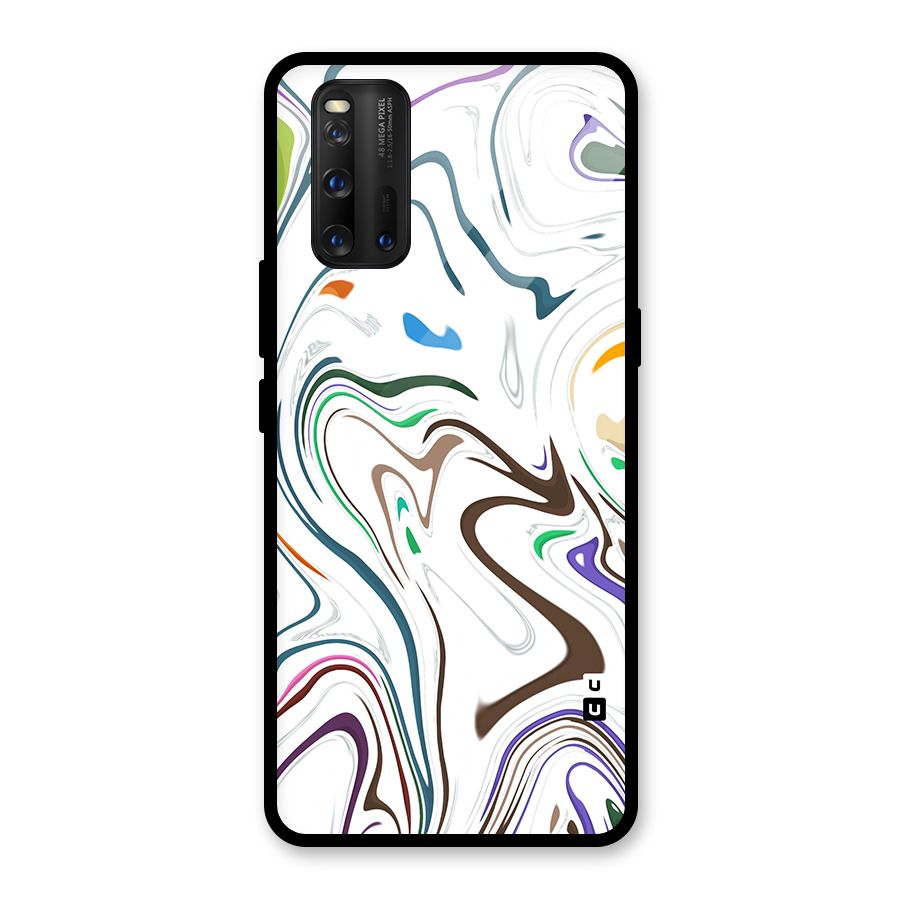 Marbled Printed Art Glass Back Case for Vivo iQOO 3