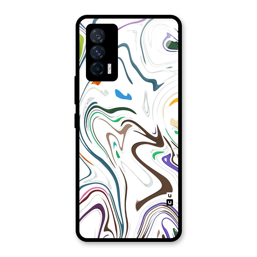 Marbled Printed Art Glass Back Case for Vivo iQOO 7 5G