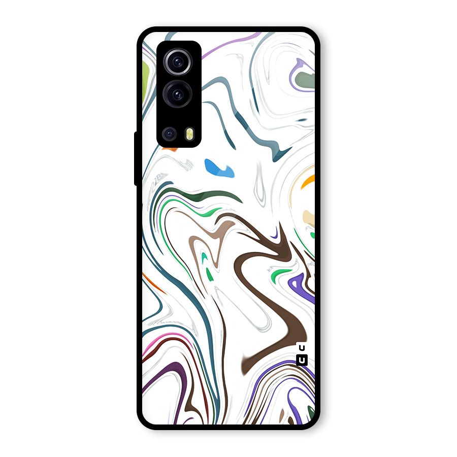 Marbled Printed Art Glass Back Case for Vivo iQOO Z3