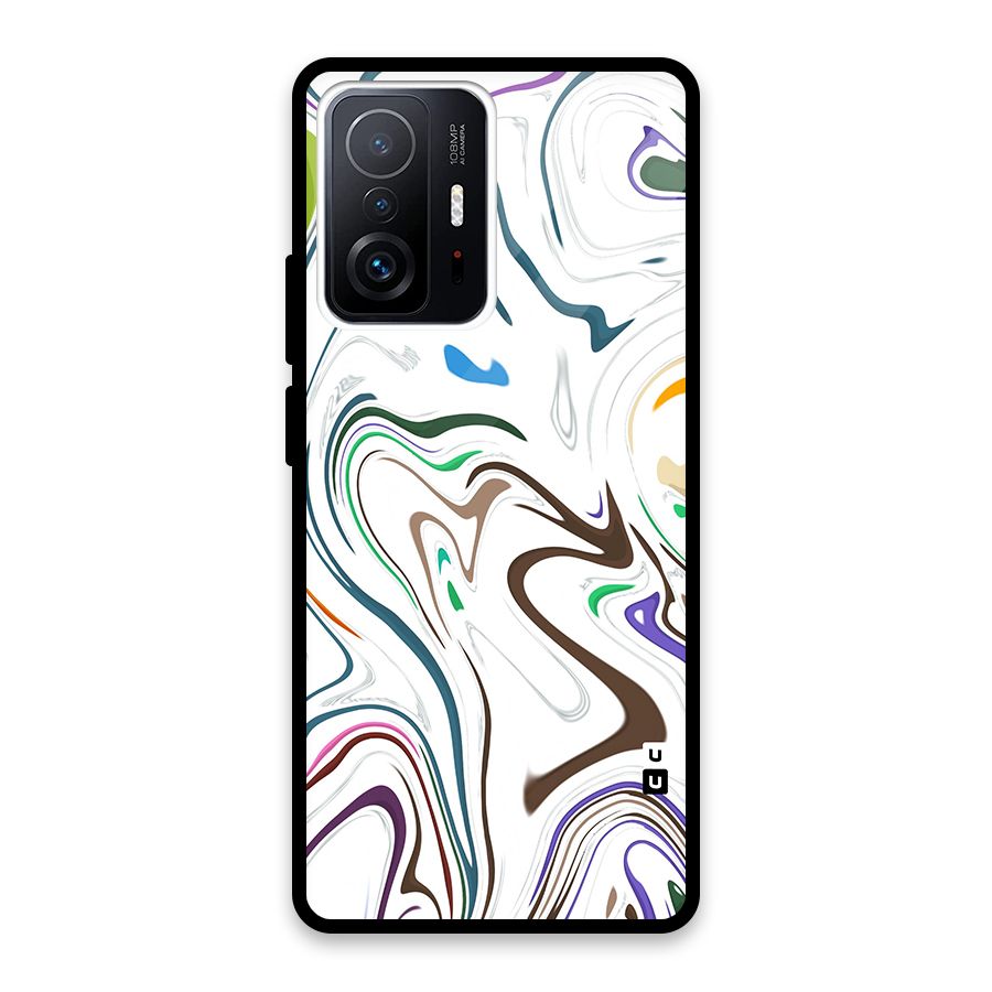 Marbled Printed Art Glass Back Case for Xiaomi 11T Pro