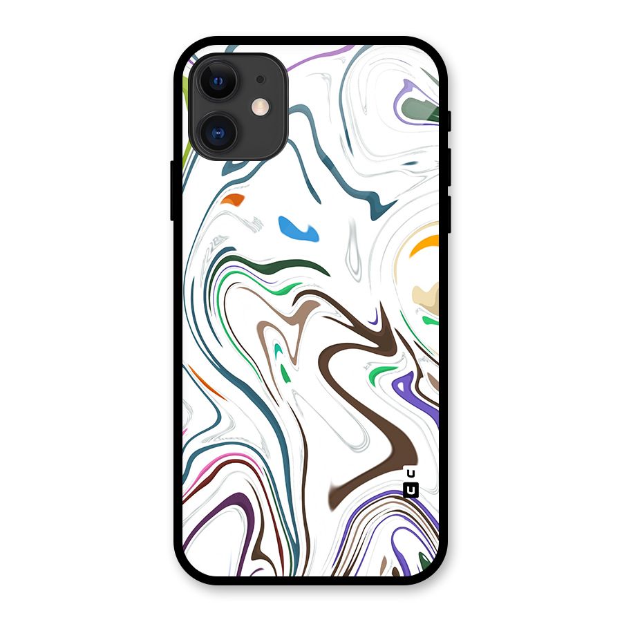 Marbled Printed Art Glass Back Case for iPhone 11