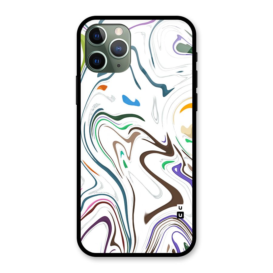 Marbled Printed Art Glass Back Case for iPhone 11 Pro
