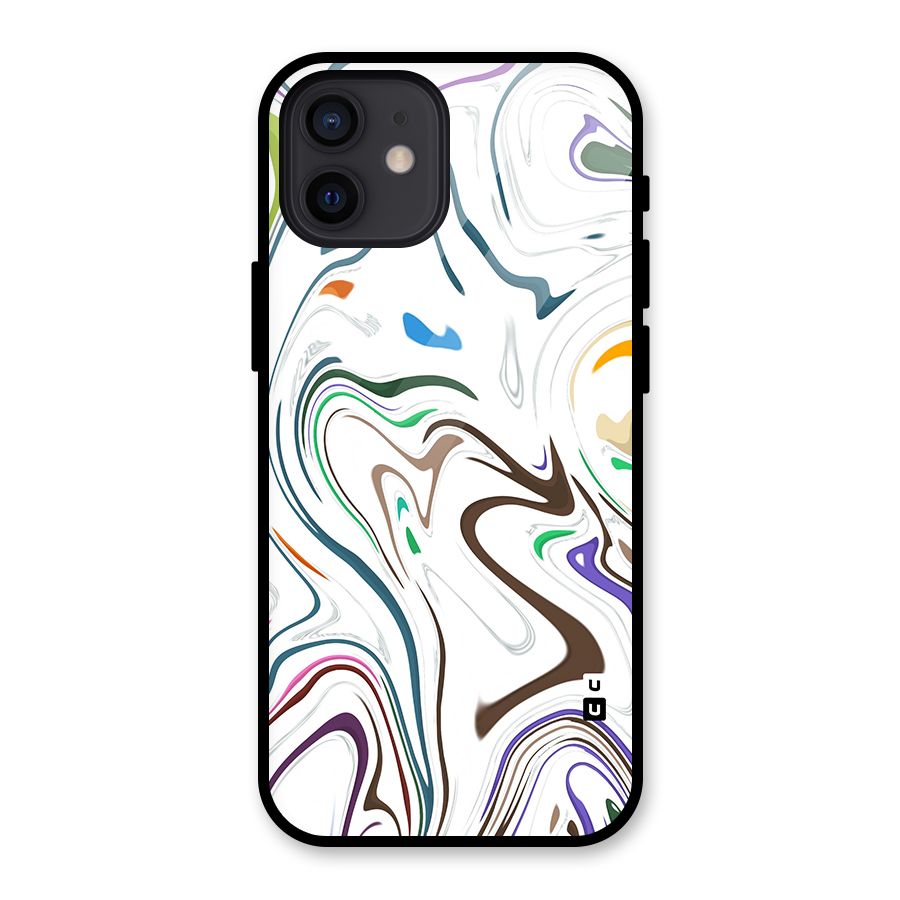 Marbled Printed Art Glass Back Case for iPhone 12