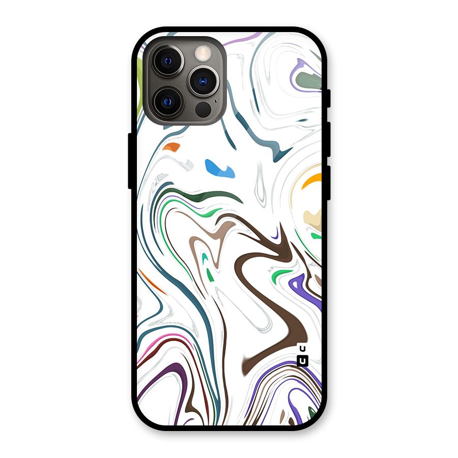 Marbled Printed Art Glass Back Case for iPhone 12 Pro
