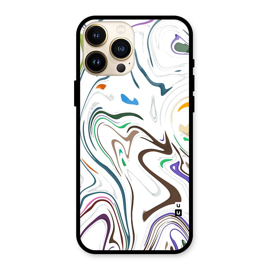 Marbled Printed Art Glass Back Case for iPhone 13 Pro Max