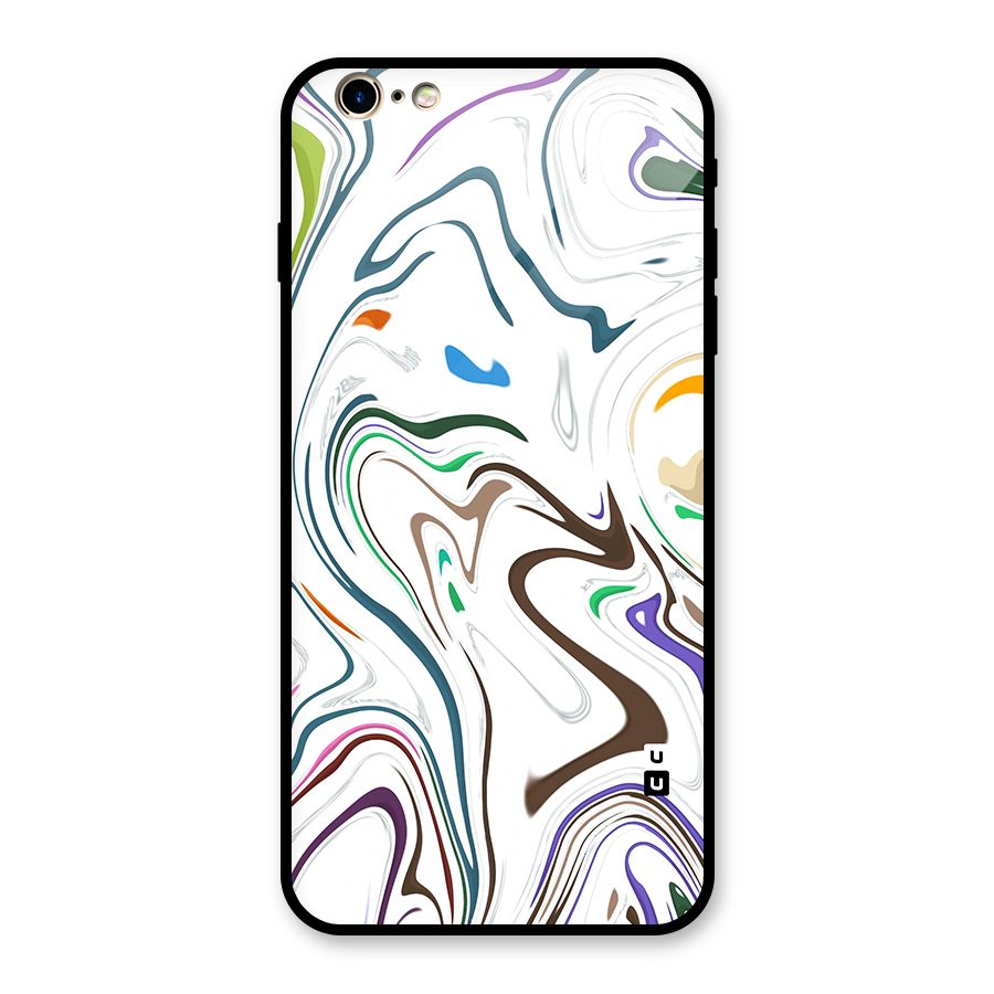 Marbled Printed Art Glass Back Case for iPhone 6 Plus 6S Plus
