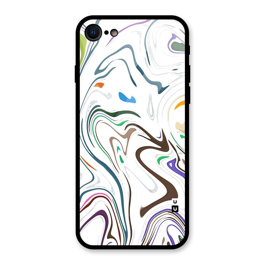 Marbled Printed Art Glass Back Case for iPhone 7