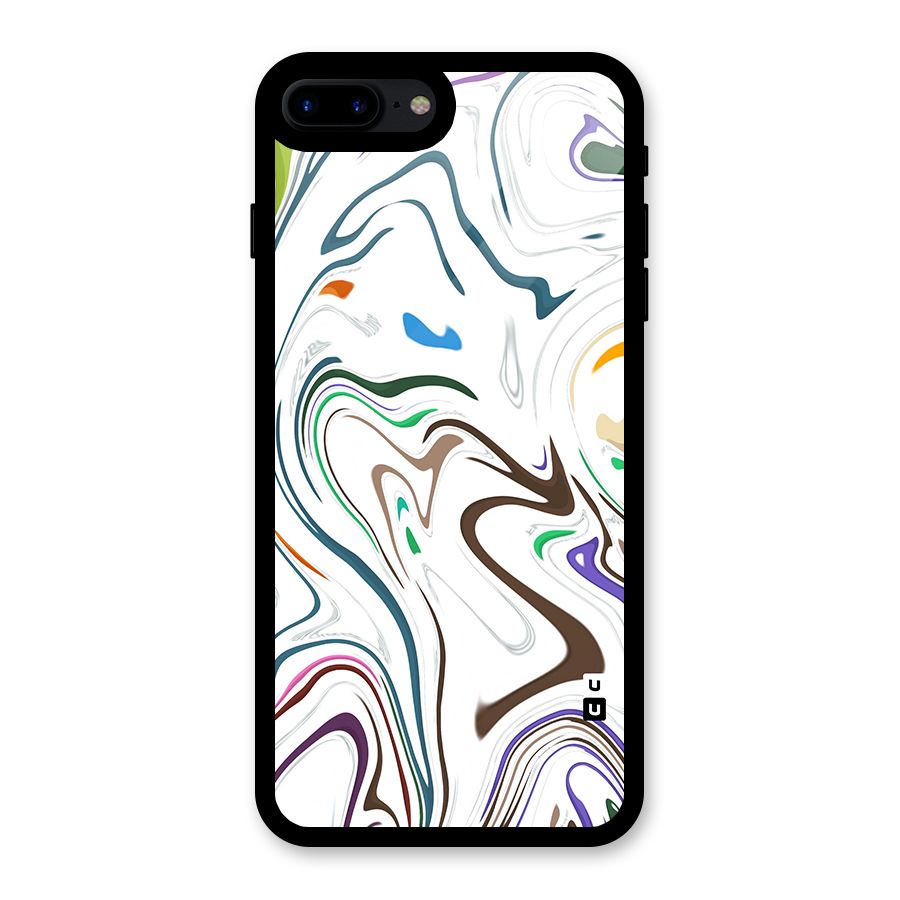 Marbled Printed Art Glass Back Case for iPhone 8 Plus